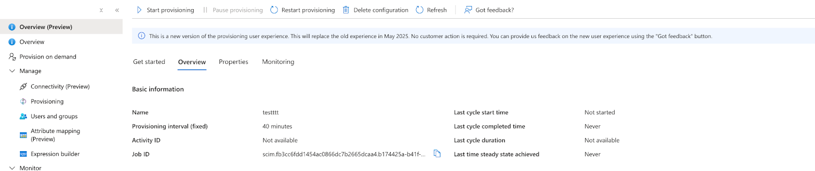 Start Provisioning
