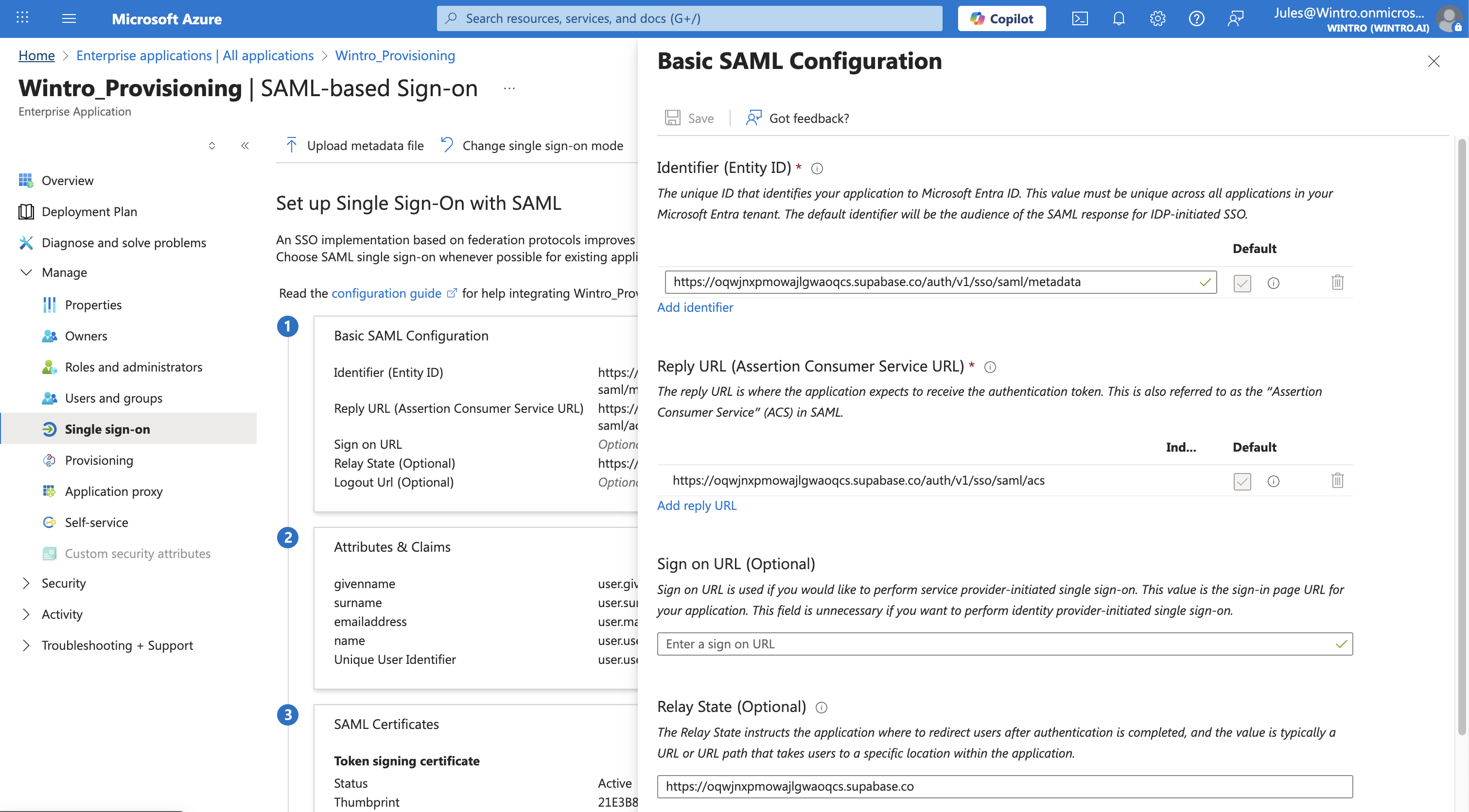 SAML Configuration