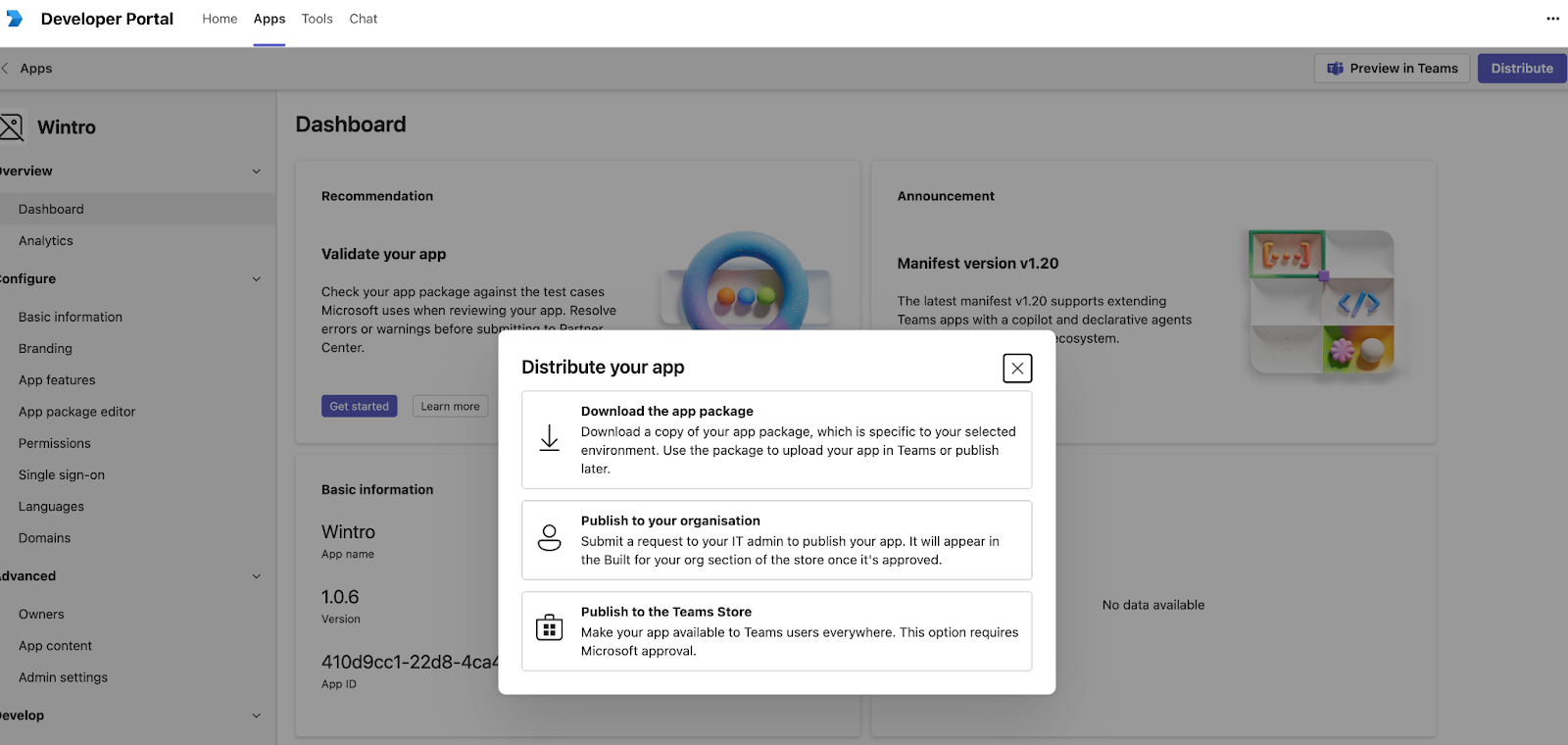 Publish to Organization Dialog